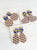 Football Acrylic Earrings with Blue & Gold Seed Bead Topper