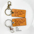 Never More Than a Thought Away Genuine Leather Memorial Keychain