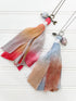 Owl Sari Silk Tassel Necklace