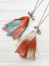 Owl Sari Silk Tassel Necklace