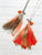 Pumpkin Sari Silk Tassel Necklace