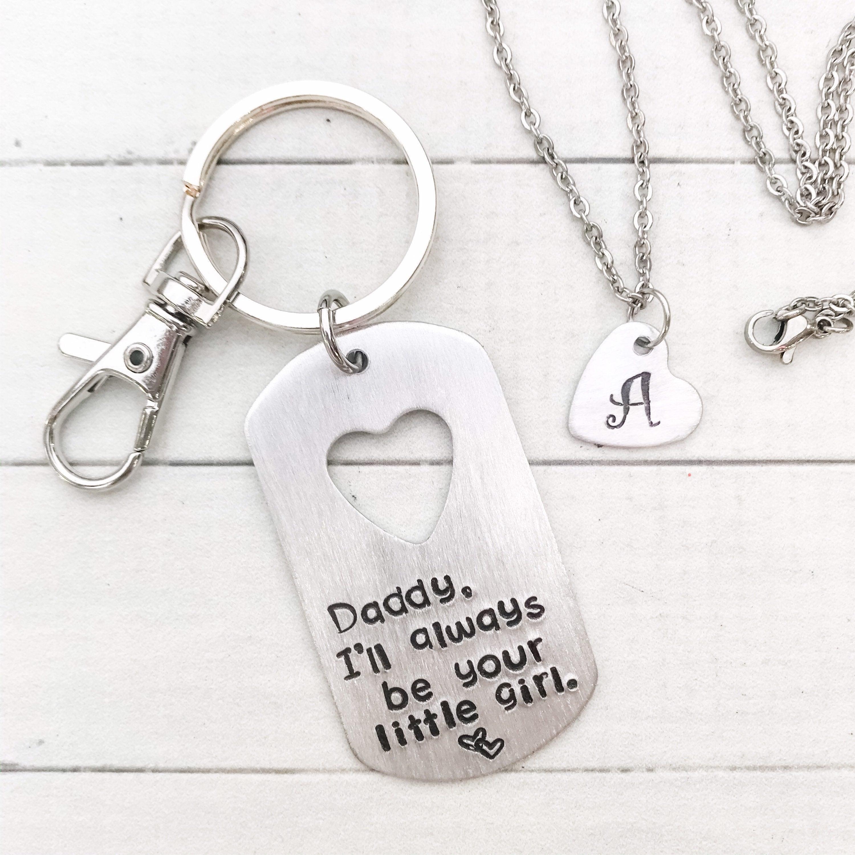 Daddy daughter necklace hot sale and keychain