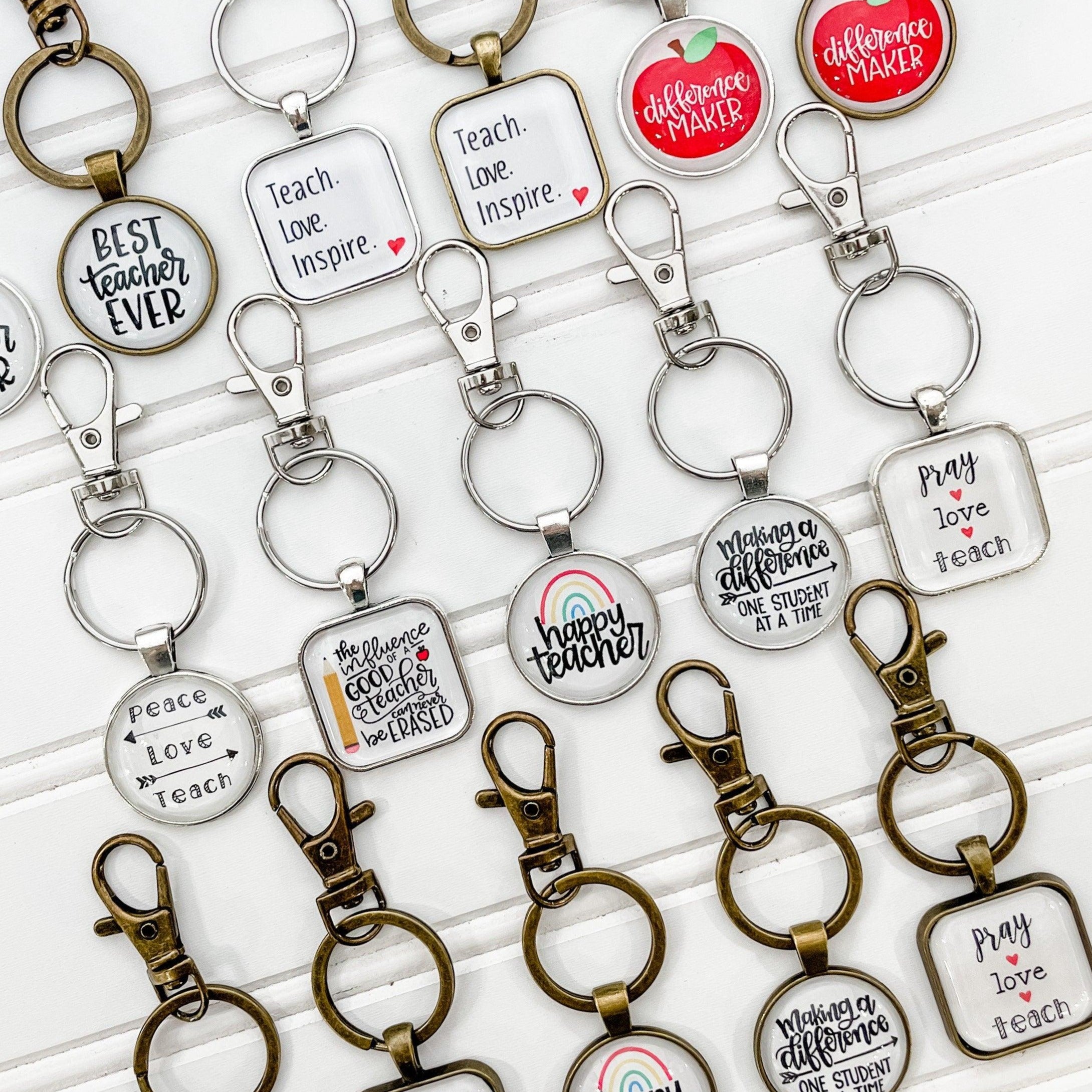 Bulk Teacher Gifts, 10+ Keychains with Group Discount & Free